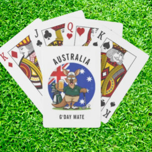 Golfende Papa Australische Kangoeroe Pokerkaarten