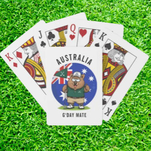 Golfende Papa Australische Wombat Pokerkaarten