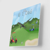 Golfende Vaderdag wandklok Vierkante Klok (Hoek)