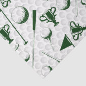 Golfende witte Golfbal Clubs Trophy Flag Tissuepapier (Detail)