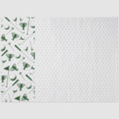 Golfende witte Golfbal Clubs Trophy Flag Tissuepapier (Voorkant)