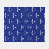 Golfer 1-initiaal Monogram Royal Blue allover Fleece Deken (Voorkant (Horizontaal))