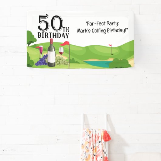 Golfer 50e verjaardagsfeestje spandoek (Insitu)