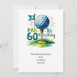 Golfer 60e verjaardag met golfbal op t-shirt kaart