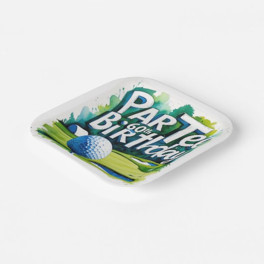 Golfer 60e verjaardag papieren bordje (Gebogen)