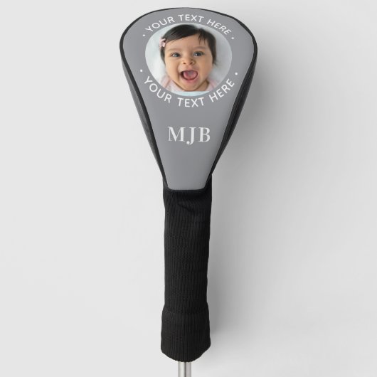 Golfer aangepaste foto gepersonaliseerde monogram  golfheadcover (Voorkant)