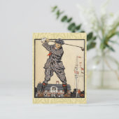 Golfer  Antiek Golfen Briefkaart (Staand voorkant)