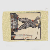 Golfer  Antiek Golfen Golfhanddoek (Horizontaal)