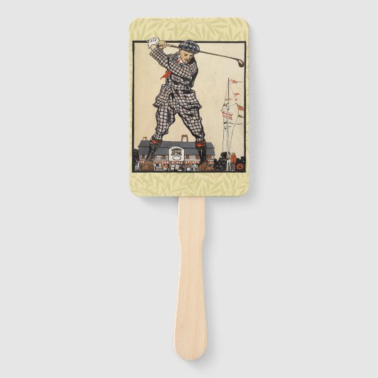 Golfer  Antiek Golfen Handwaaier (Voorkant)