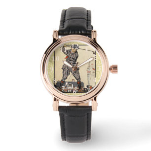Golfer Antiek Golfen Horloge
