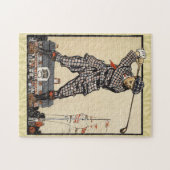 Golfer  Antiek Golfen Legpuzzel (Horizontaal)