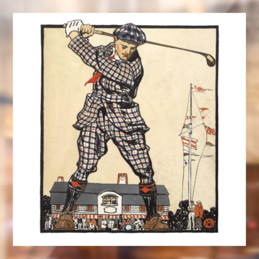 Golfer Antiek Golfen Raamsticker (Vel 2)