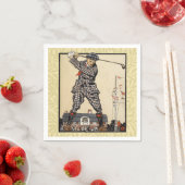 Golfer  Antiek Golfen Servet (Insitu)