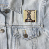 Golfer  Antiek Golfen Vierkante Button 5,1 Cm (In situ)