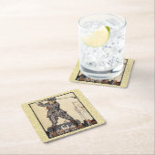 Golfer  Antiek Golfen Vierkante Kartonnen Onderzetter (Insitu)