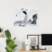 Golfer Archiefprint Poster (Thuiskantoor)