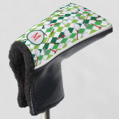 Golfer Argyle met patroon, monogram Golfheadcover (3/4 voorkant)