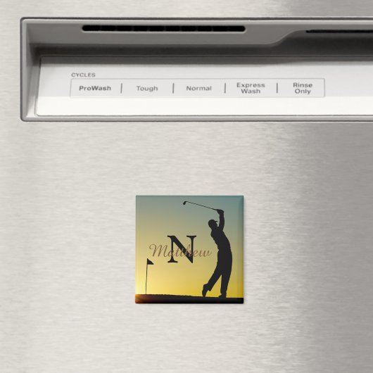 Golfer at Sunset Personalized Magneet (Insitu (Vaatwasser))