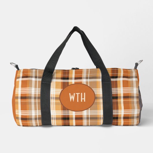 Golfer "Autumn Gold" Plaid Duffel Bag Plunjezak (Voorkant)