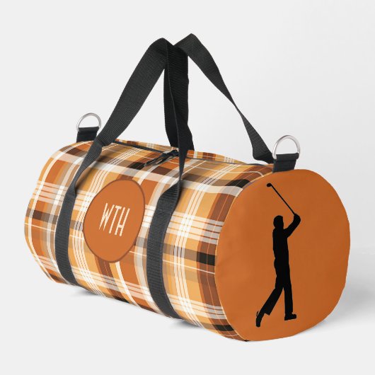 Golfer "Autumn Gold" Plaid Duffel Bag Plunjezak (Linkerhoek)