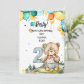 Golfer Baby 2nd Birthday Save the Date Boy Kaart (Staand voorkant)