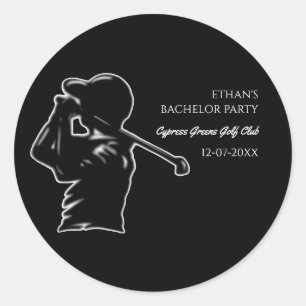 Golfer Bachelor Party Golfreis Klassiek Stijlvol Ronde Sticker