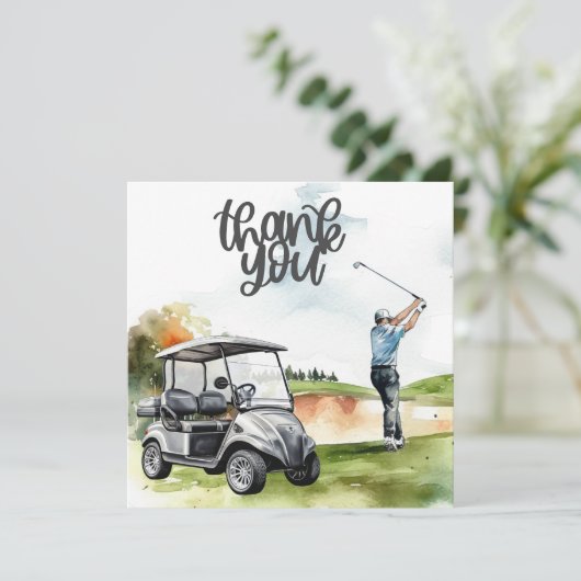 Golfer Bedankkaart (Staand voorkant)