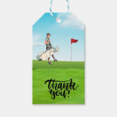 Golfer bedankt voor je golfer met golftas cadeaulabel (Voorkant)