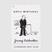 Golfer Birthday - Funny Golf Cartoon Golfhanddoek (Voorkant)