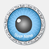 Golfer blauw oog op bal magneet (Voorkant)
