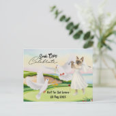 Golfer Bride Wedding Bachelorette for Cat lovers Briefkaart (Staand voorkant)