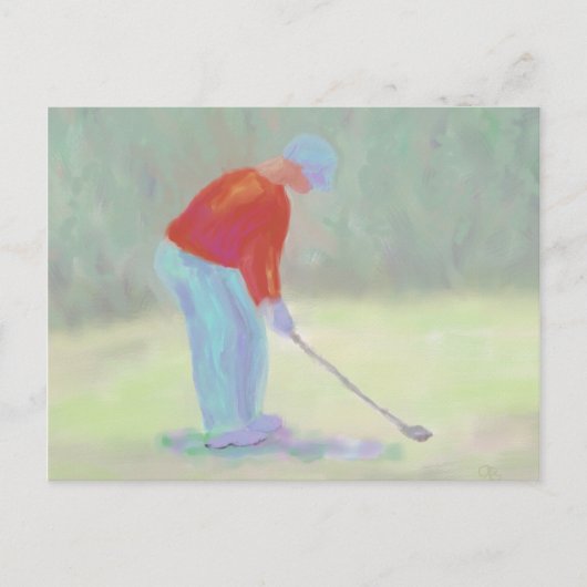 Golfer, Briefkaart (Voorkant)