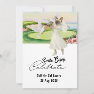 Golfer Bruid Huwelijk Bachelorette voor Kattenlief Kaart
