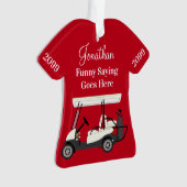 Golfer Cart Personalized Shirt Acrylic Ornament (voorkant)