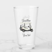 Golfer Cart Pint Drink Glas (Achterkant)