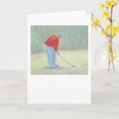 Golfer, carte de voeux (Fleur jaune)