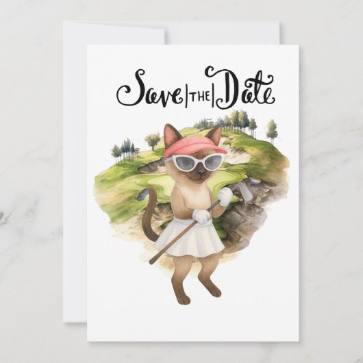 Golfer Cat Bride Bachelorette Party Vrouw Golfer Kaart (Voorkant)
