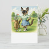 Golfer Cat toernooi Kaart (Staand voorkant)