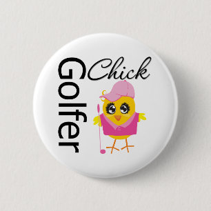 Golfer Chick Ronde Button 5,7 Cm