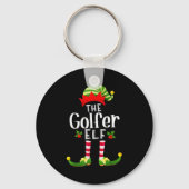 Golfer Christmas Elf Matching Pajama X-mas Party Sleutelhanger (Voorkant)