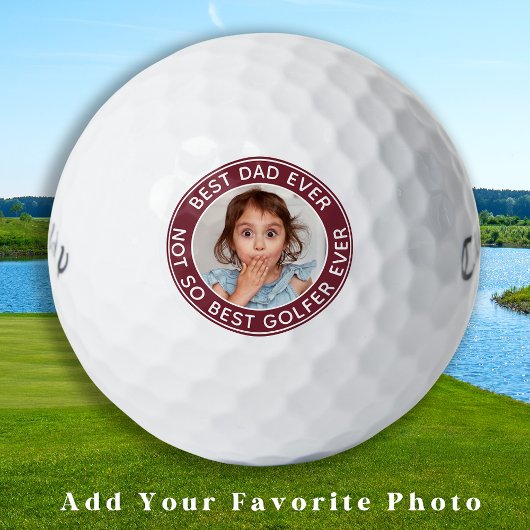 Golfer Dad Funny Persoonlijke foto Golfballen