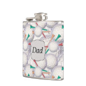 Golfer Dad Golf Balls Pattern Heupfles (Links)