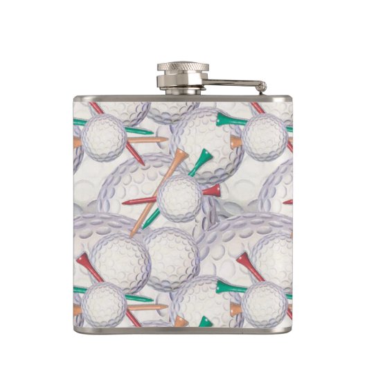 Golfer Dad Golf Balls Pattern Heupfles (Achterkant)