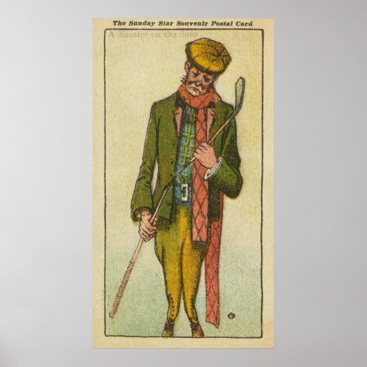 Golfer die een ramp had op de links poster (Voorkant)