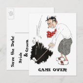  Golfer die Golf speelt, bespaar de Datum! Aankondigingskaart (Voorkant / Achterkant)
