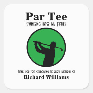 Golfer die mijn vijftigjarige verjaardag binnen sl vierkante sticker
