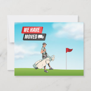 Golfer die we hebben bewogen met golfer op golfvla aankondiging