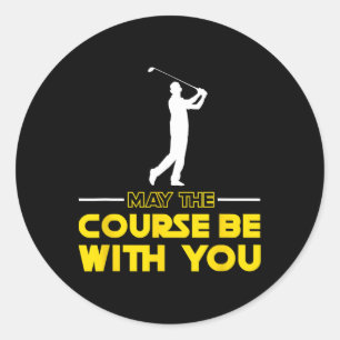 Golfer die zegt Moge de baan met je zijn Golf Ronde Sticker