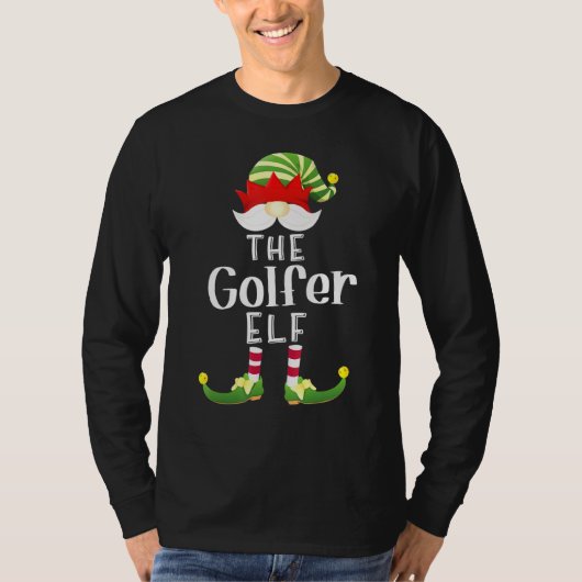 Golfer Elf Group Kerstmis Pajama T-shirt (Voorkant)