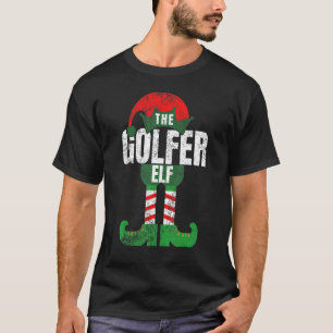 Golfer Elf-kerstgolf-serie met maatverdeling T-shirt